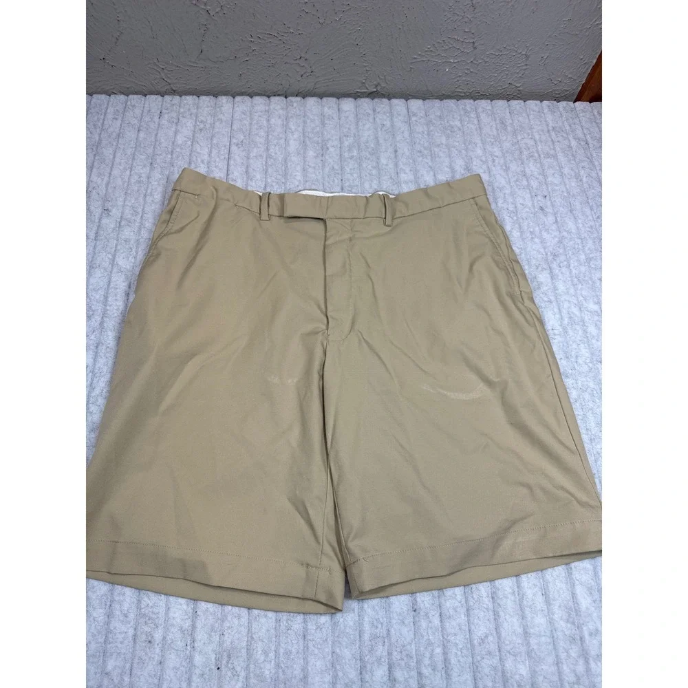 RLX Ralph Lauren‎ Mens Tan Khaki Golf Shorts Size 38 Performance Polyester Solid